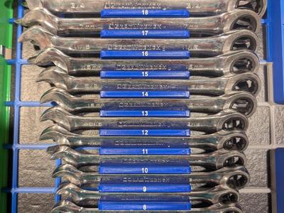 Gridfinity 14 Wrench SAE and Metric Organizers