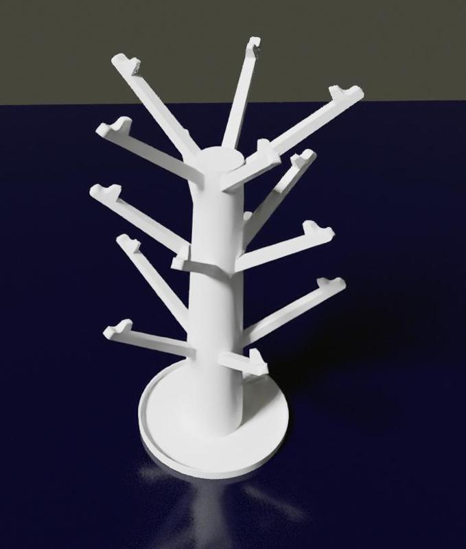 Keychain Tree Display Stand – Support Free – Print in Place