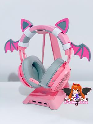 BUNDLE CAT EARS BAT WINGS HEADSET / HEADPHONE ATTACHMENT / ACCESSORY