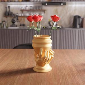 3D Hand Holding Vase STL File – Unique Gift for Him, Desk Planter, Hand Sculpture for Home Decor, 3D Printable Indoor Planter