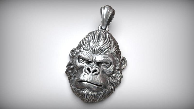 African Black Gorilla Monkey King Pendant