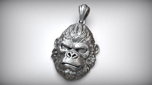 African Black Gorilla Monkey King Pendant