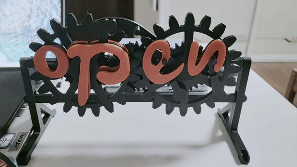 Open-Closed Converter Gear-Driven Business Sign, Open/Closed Gear-Mechanism Display, Essential for Shop Opening and Closing Hours