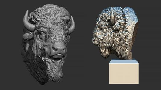 Bison bust
