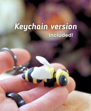 Bumbling Bee Articulated Fidget Bee – Keychain – Ludo 3D Printed Flexi