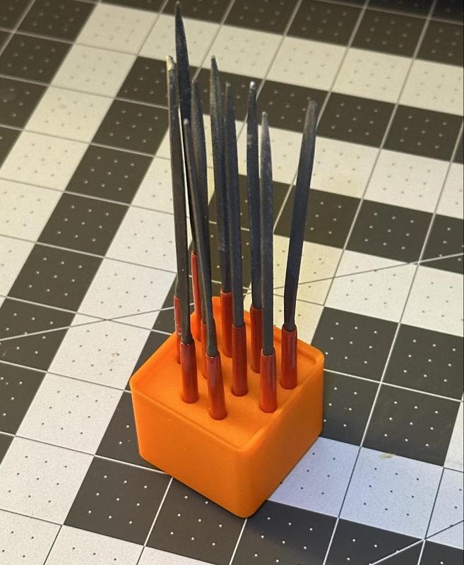 Gridfinity 1×1 Needle File Holder (Up to 10)