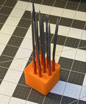 Gridfinity 1×1 Needle File Holder (Up to 10)