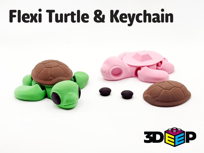 Flexi Turtle & Keychain – No Supports