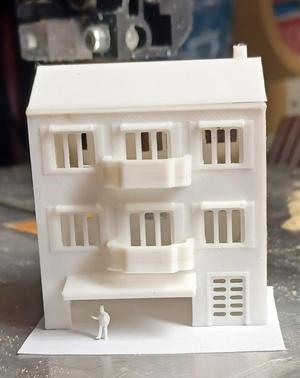 z scale building with shop