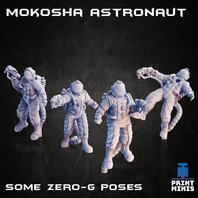 Mokosha Astronauts x4 – Zero-G Poses – In Orbit Collection