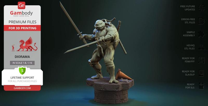 Leonardo TMNT STL files for 3D Printing | Assembly Model