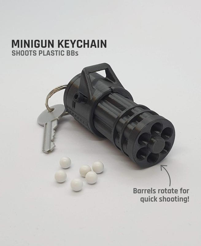 Minigun Keychain — Functional Blaster