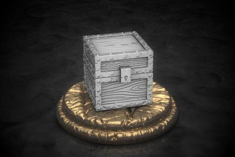 Realistic Minecraft chest. 25mm / 28mm miniature scale