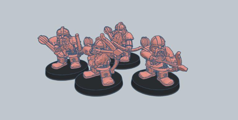 Dwarf Warriors with Bows 10mm Scale
