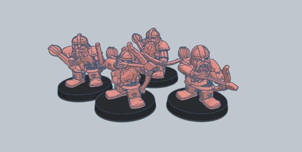 Dwarf Warriors with Bows 10mm Scale