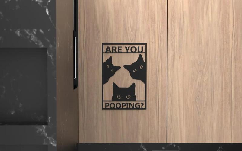Cat Bathroom Sign – Are you pooping?