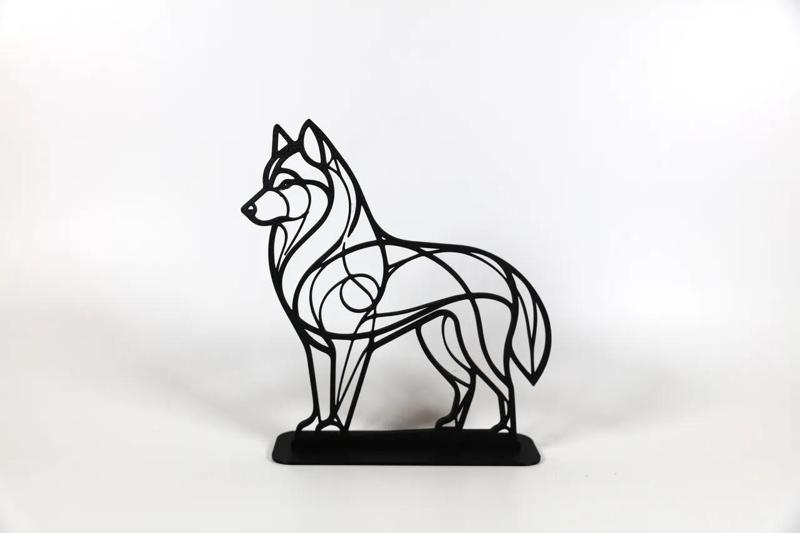 Abstract Line Art Husky