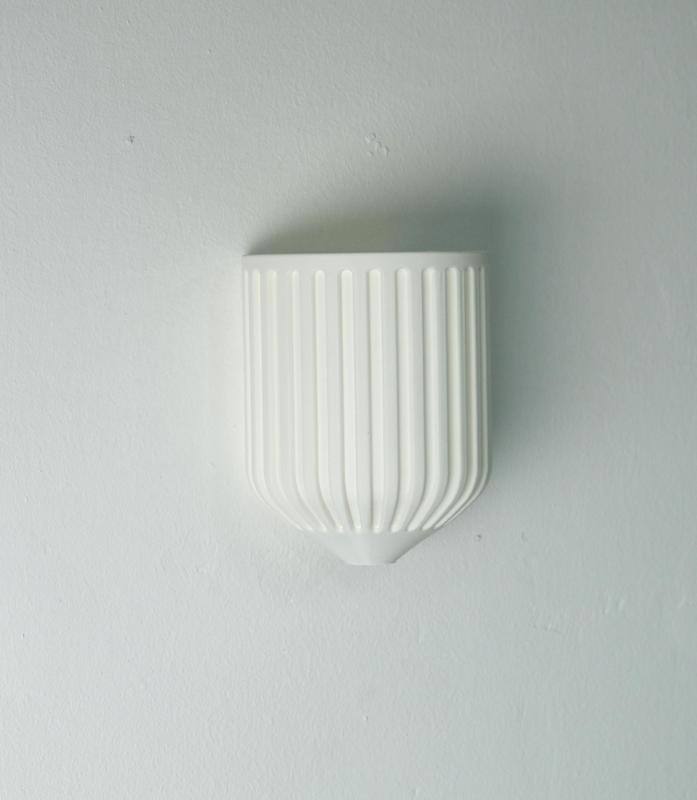 Minimalist Vertical Wall Vase with Ribbed Texture for Decor
