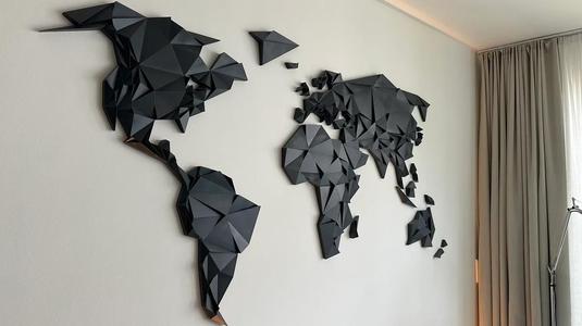 Low Poly World Map (2 meter version)