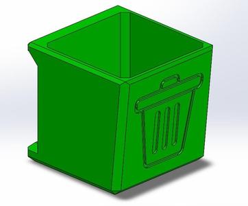 Wall Mounted Trash Can of Somewhat Cubic Shape