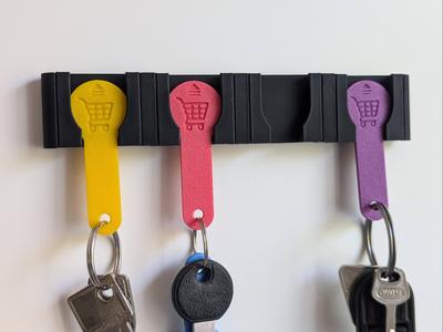Shopping Cart Token/Coin Keychain Hanger System