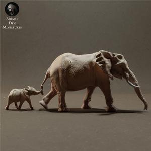 African Bush Elephant Cow and Calf