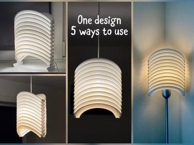 Slatted lamp shade “The Bone”-multiple ways to use