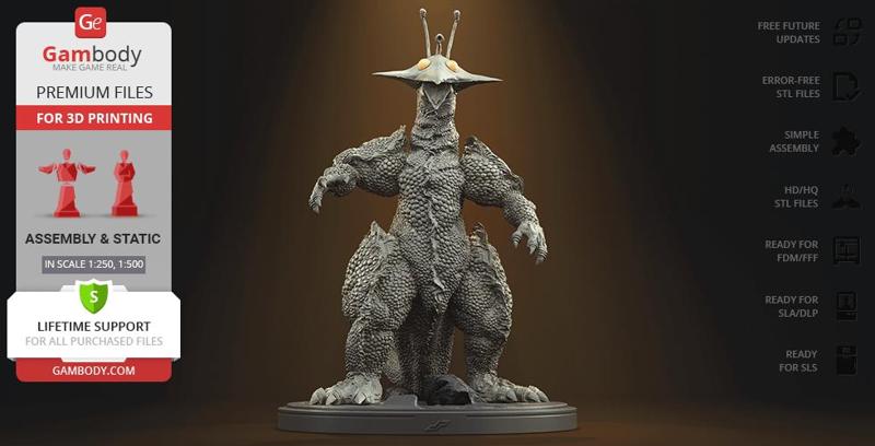 Guilala Kaiju STL files for 3D Printing | Assembly Model