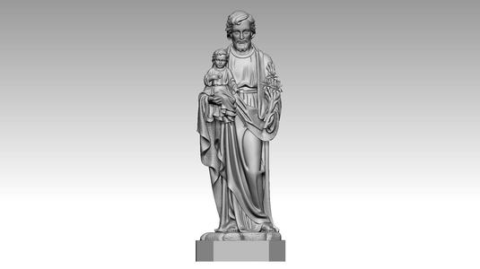 Saint Joseph with baby Jesus 3d print model