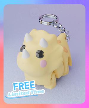 Flexi Triceratops Trecelia Keychain (Single Color)