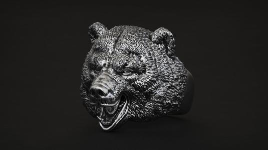 Bear ring STL OBJ 3d model for 3d printing