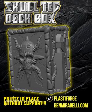 Print in Place skull TCG deck box