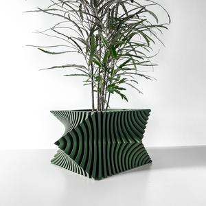 The Anio Wacky Planter Pot with Drainage Tray & Stand: Modern and Unique Home Decor for Plants and Succulents  | STL File