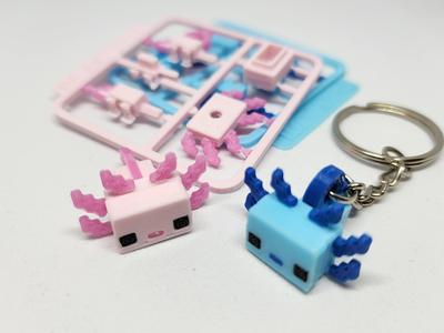 Minecraft-inspire Axolotl Mini Figure Kit/Keychain