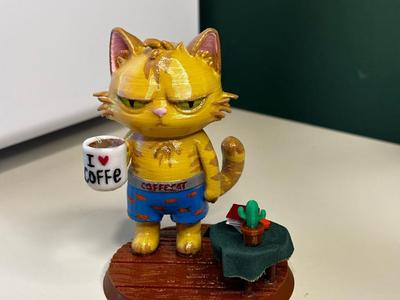 Newly awakened cat