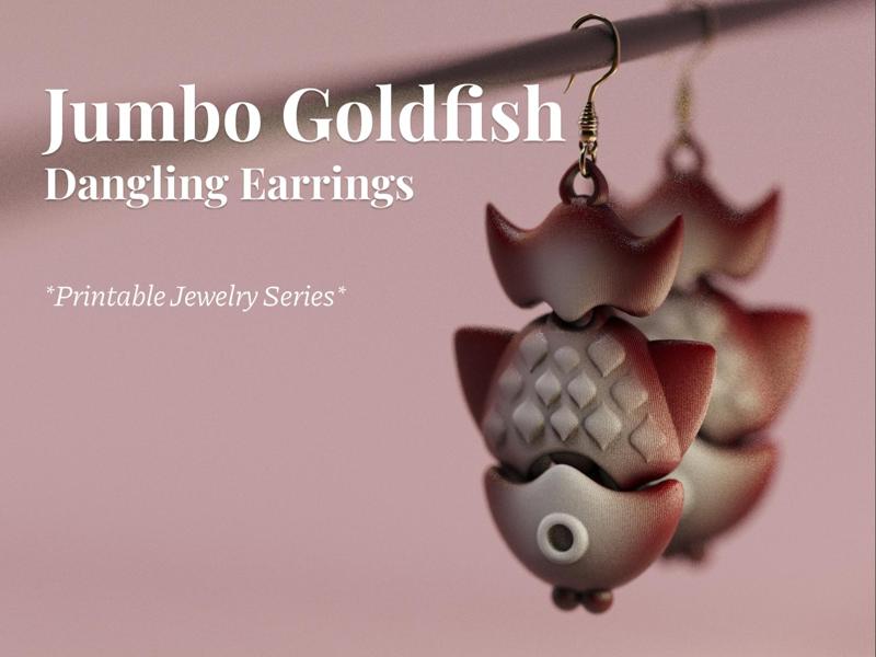 Jumbo Goldfish Dangling Earrings