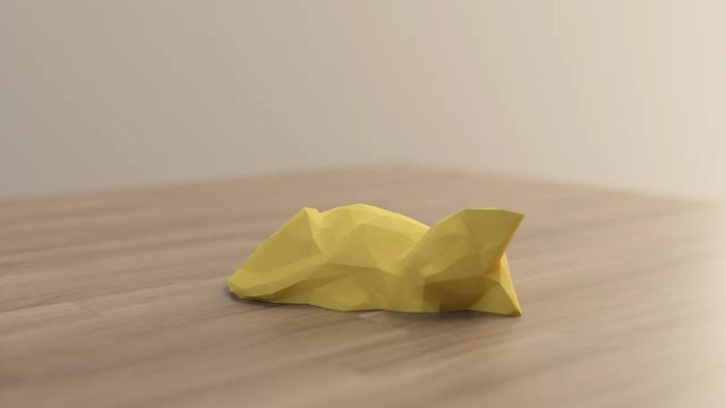 sleeping low poly cat