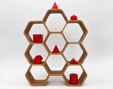 Scalable 12 Miniature Hex Display Shelf - No Supports   