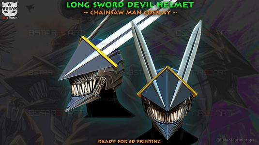 Long Sword Devil Helmet - Chainsaw Man Cosplay