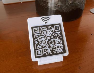 Wfi QR-code card with a stand