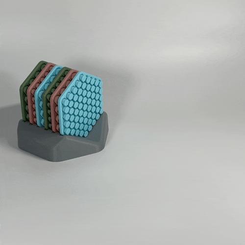 Hexagon Coaster Fidget Flexible Toy Print in Place