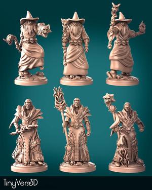 Dark Wizard Mages Miniatures
