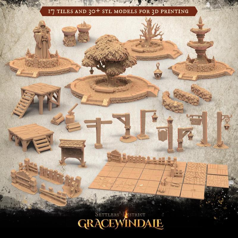 Gracewindale – Town Square 3D Model Collection