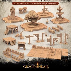 Gracewindale – Town Square 3D Model Collection