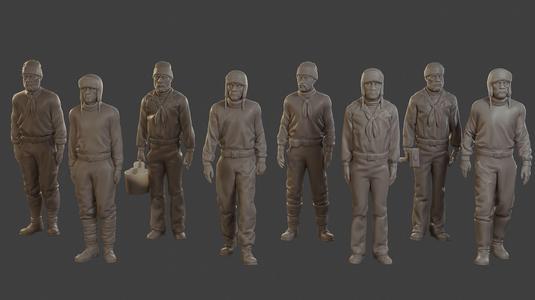1900 Antartic Sailor ANS1 Pack 1 3D Model Collection