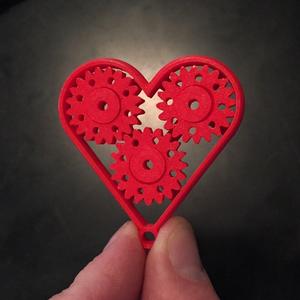 Geared Heart -Single Print with Moving Parts – Last Minute Gift