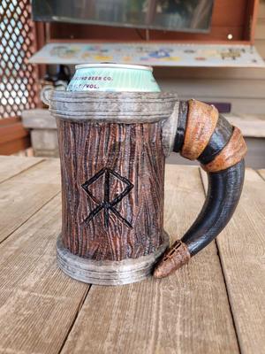 Viking Warrior Horn Tankard Beer Can Koozie
