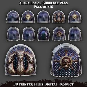 Space Marines Alpha Legion Shoulder Pads Pre supported