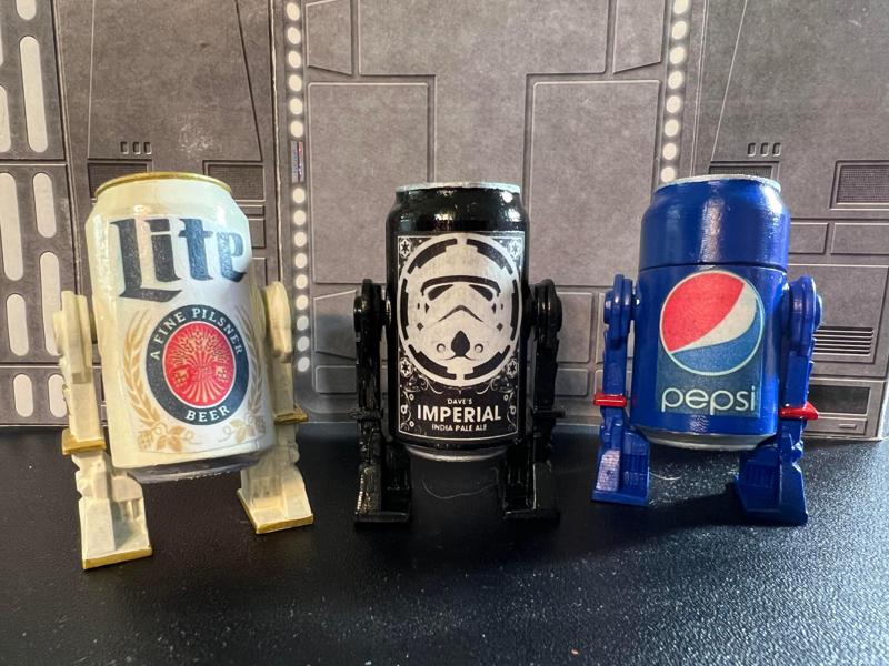 STAR WARS POP, BEER CAN ASTROMECH R2 DROID, CUSTOM ACTION FIGURE 1/18, 3.75″