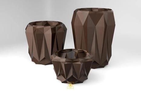 Freezing Pixels – Small Geometric Flower Pot Set